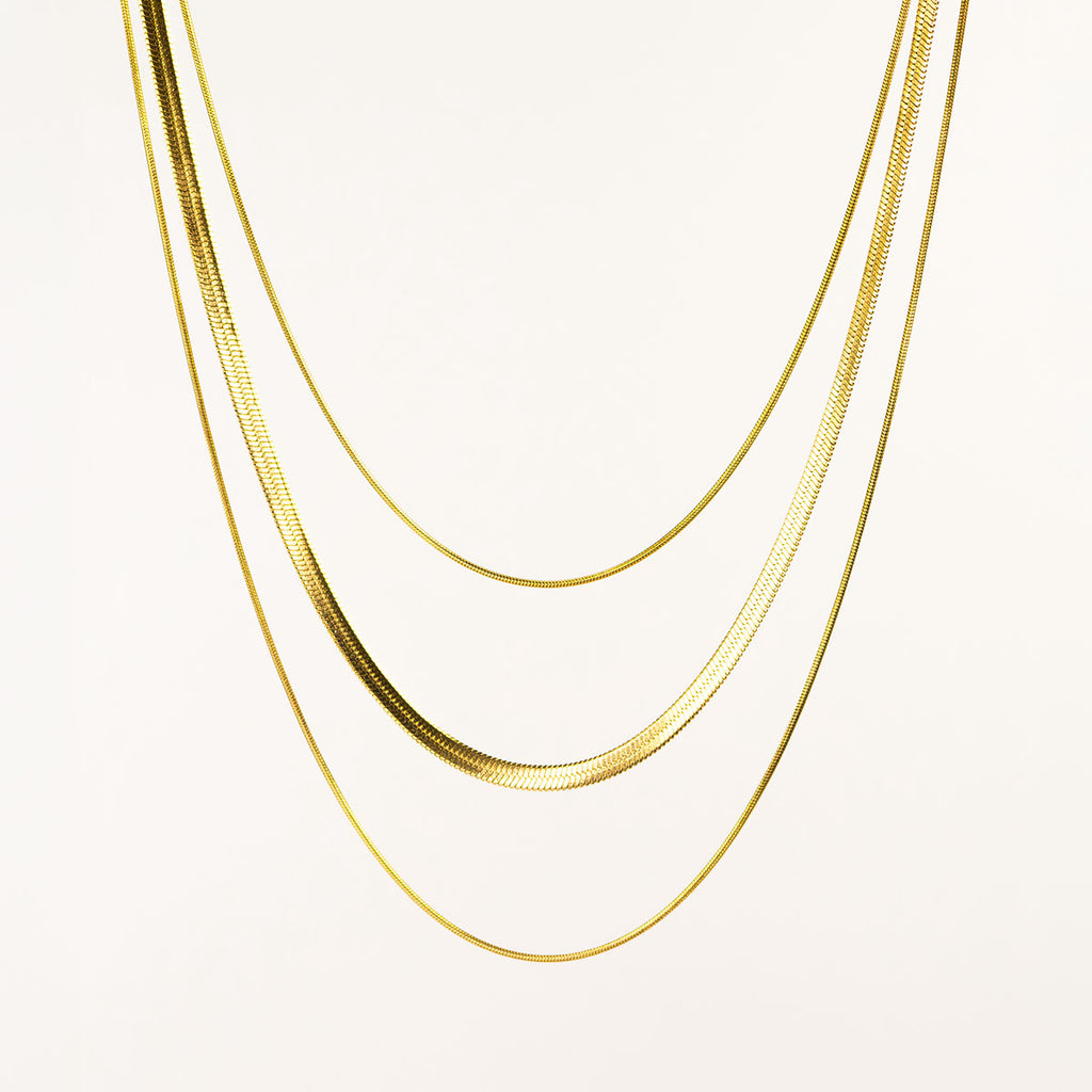 Hanne Triple Layer Snake Chain Necklace