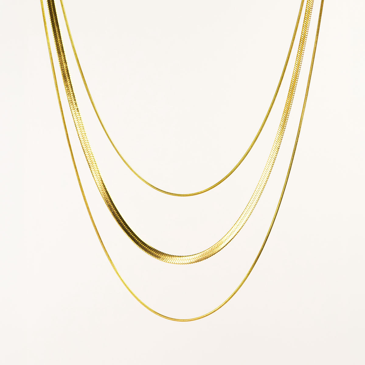 Hanne Triple Layer Snake Chain Necklace