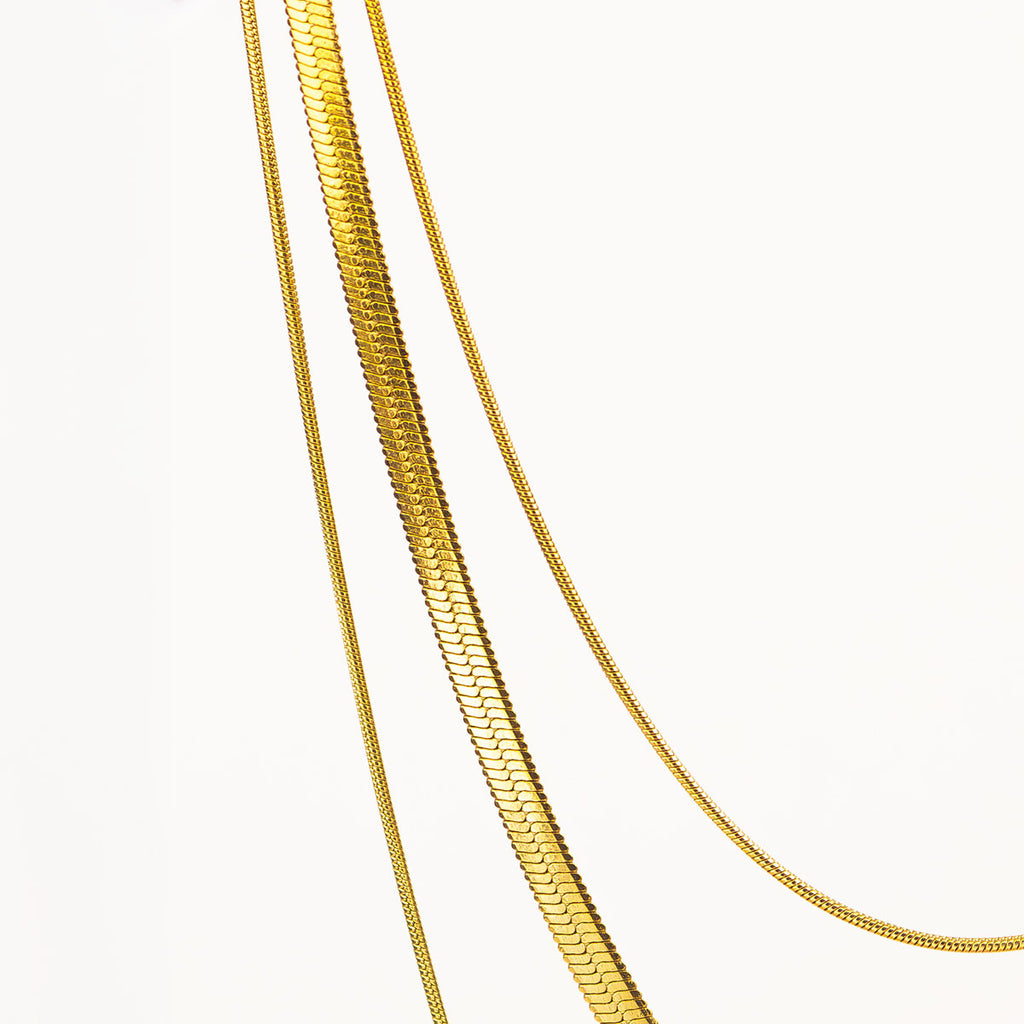 Hanne Triple Layer Snake Chain Necklace