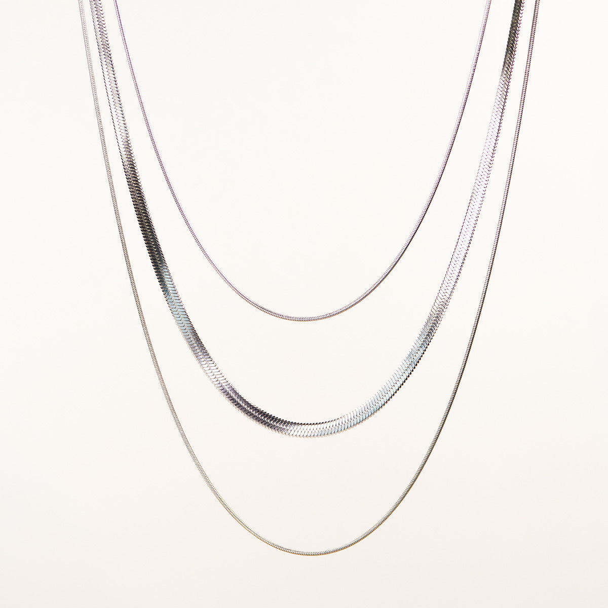 Hanne Triple Layer Snake Chain Necklace