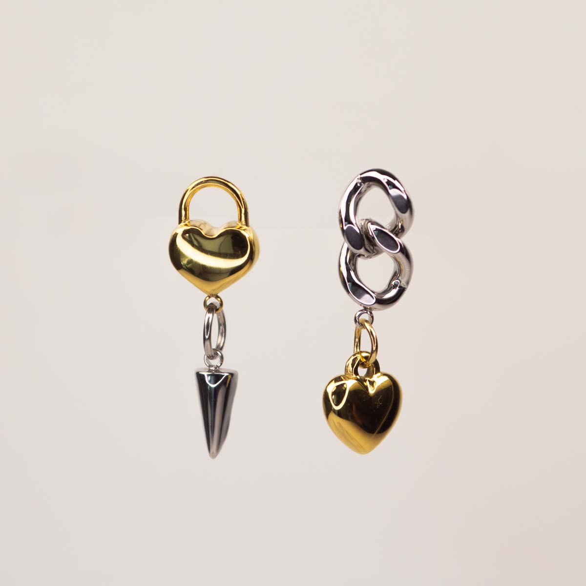 Livia Mismatched Heart Earrings