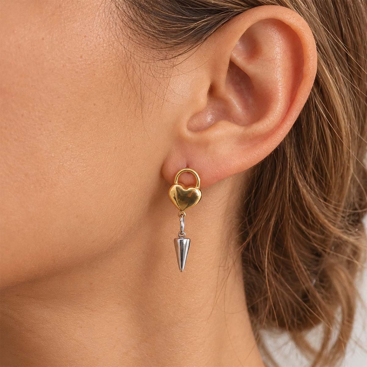 Livia Mismatched Heart Earrings