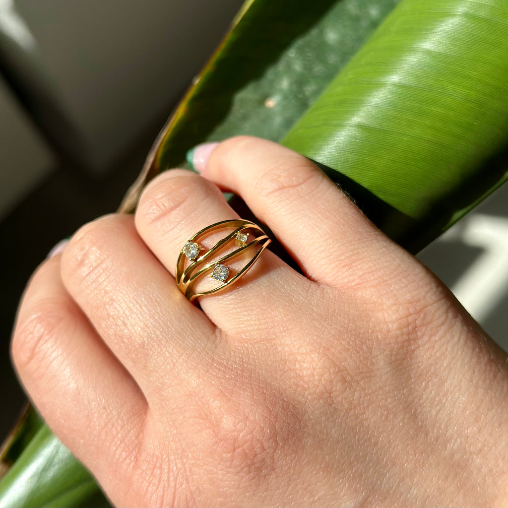Noel Multi Band Ring met Steen