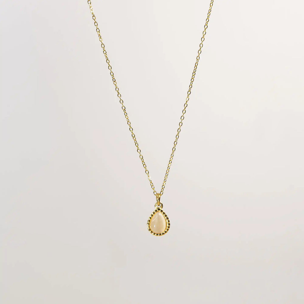Sera Teardrop Pendant Necklace gold stainless steel — Tamola Jewellery