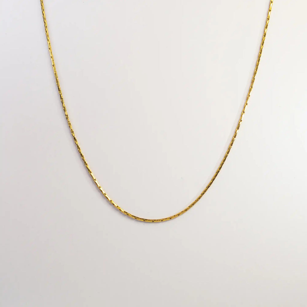 Sole Snake Chain Necklace gold front view — Tamola Jewellery