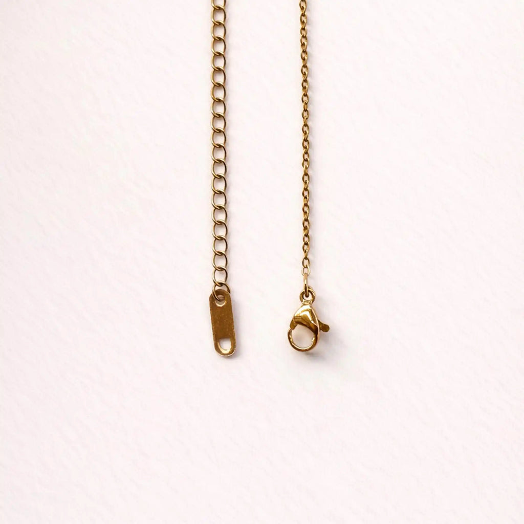 Arla Gold Cube Chain Necklace clasp detail stainless steel — Tamola Jewellery