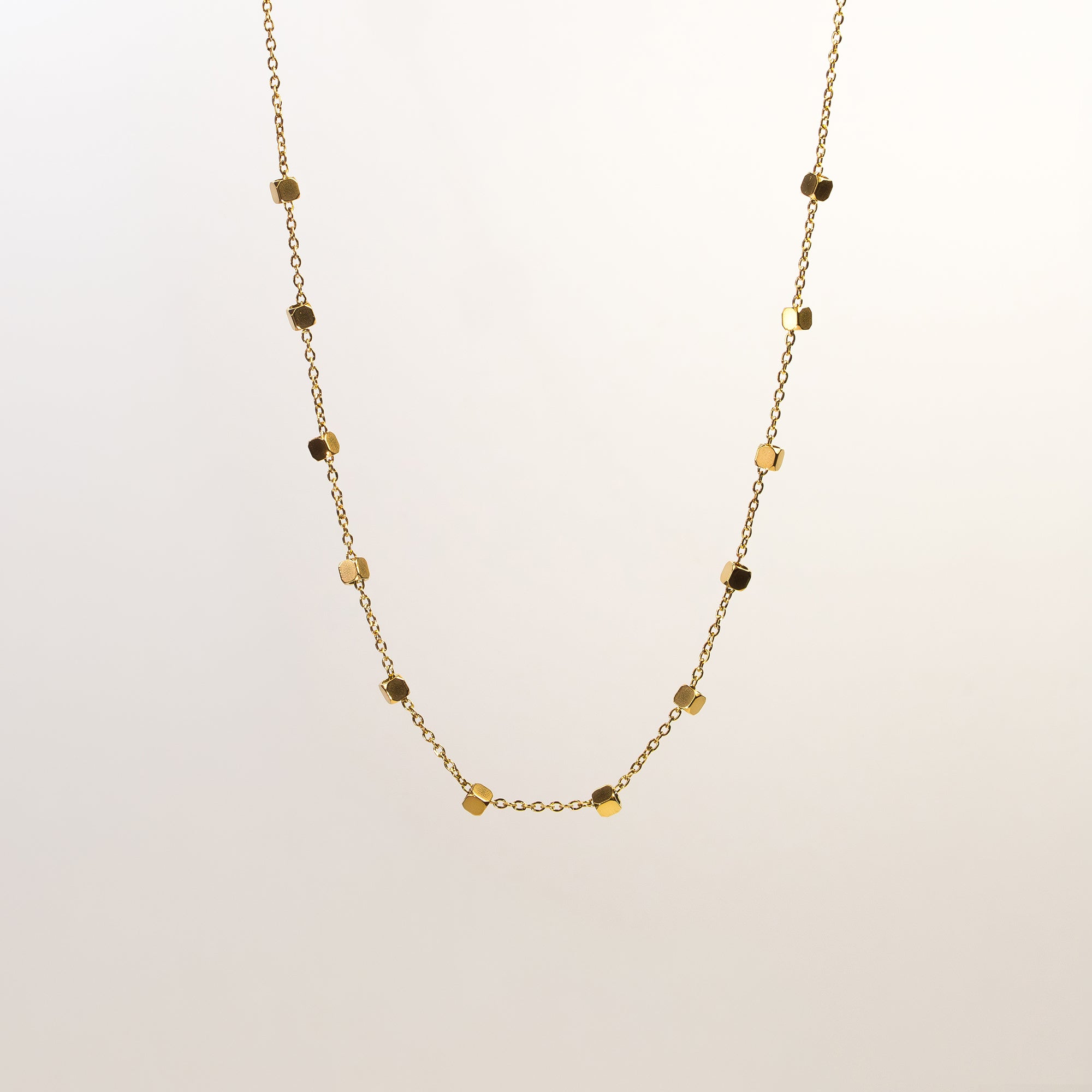 Arla Gold Cube Chain Necklace