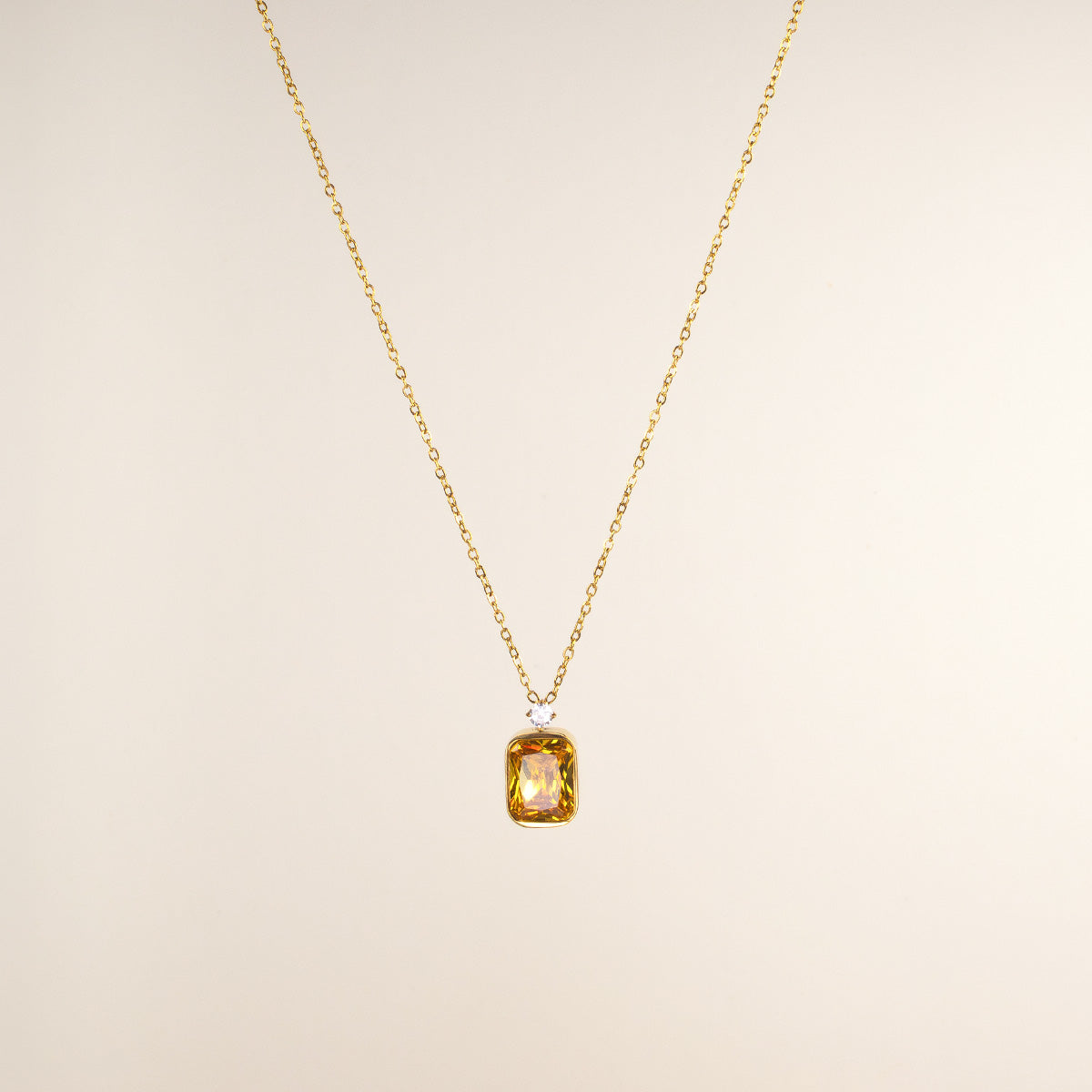Tilda Amber Zircon Pendant Necklace