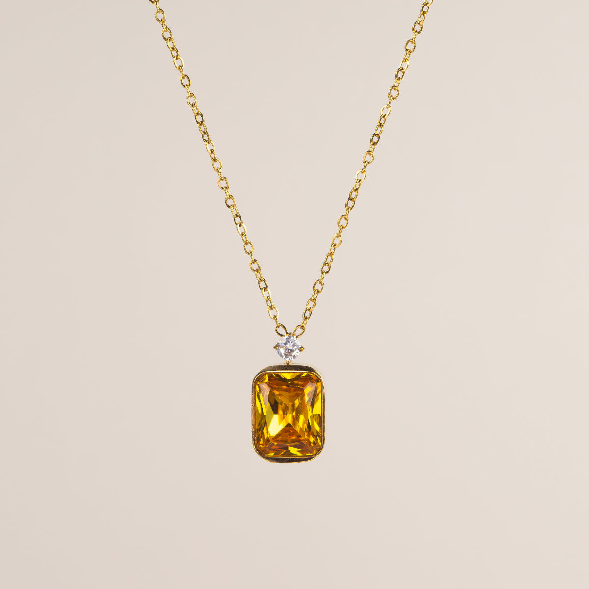 Tilda Amber Zircon Pendant Necklace