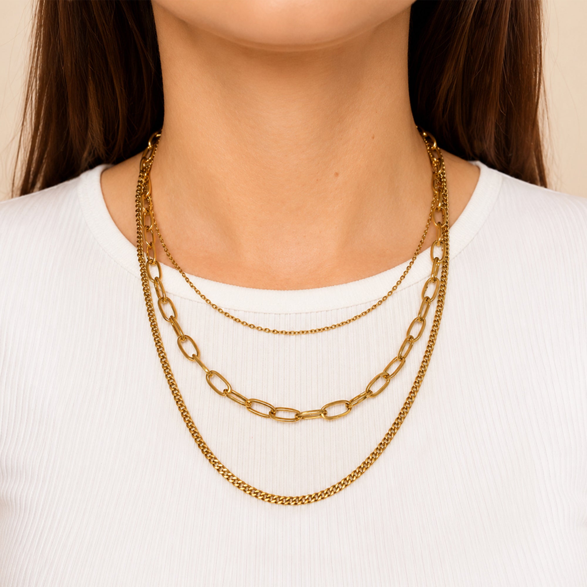 Ayla Drie Laags Ketting
