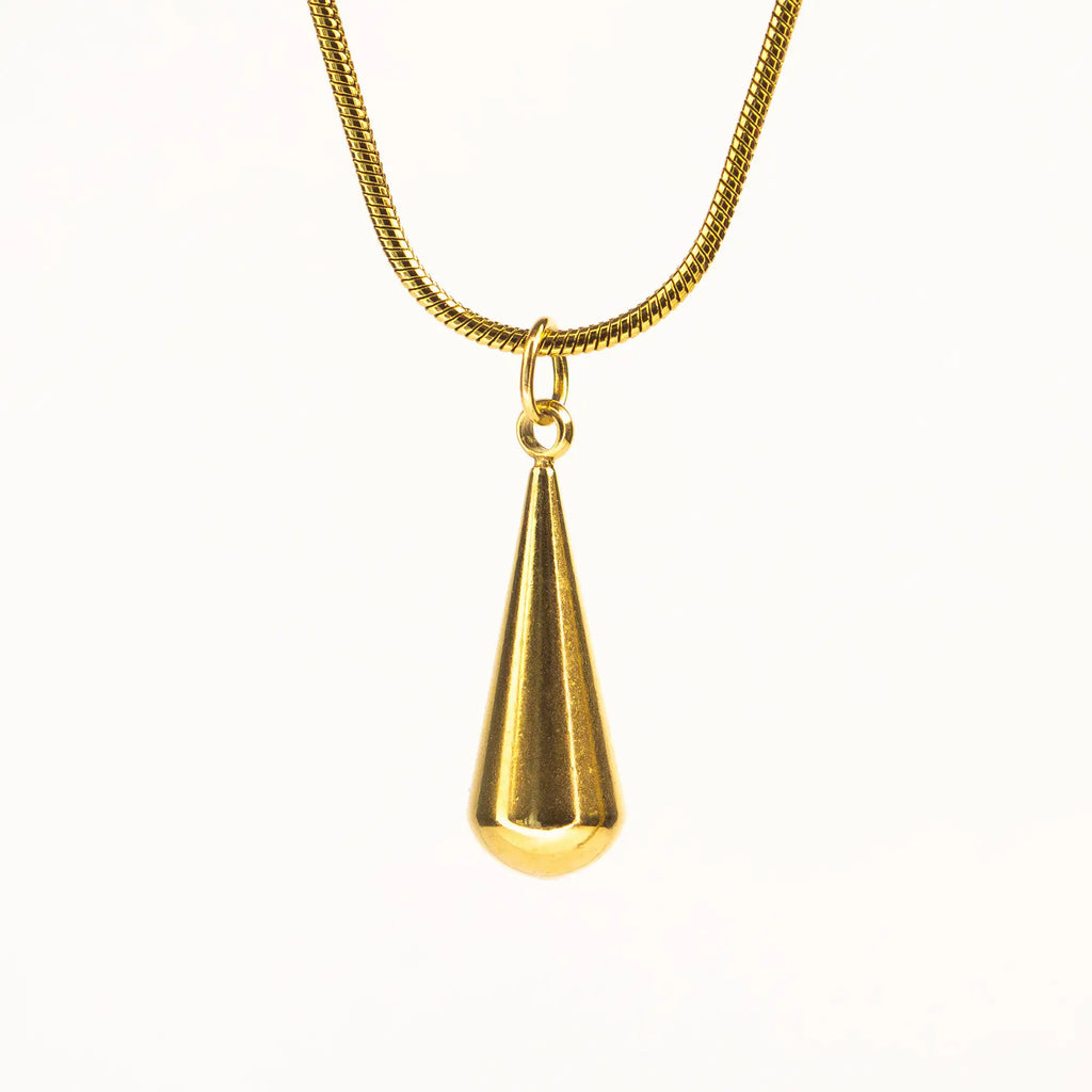 Celeste Teardrop Jewellery Set gold pendant and drop earrings — Tamola Jewellery
