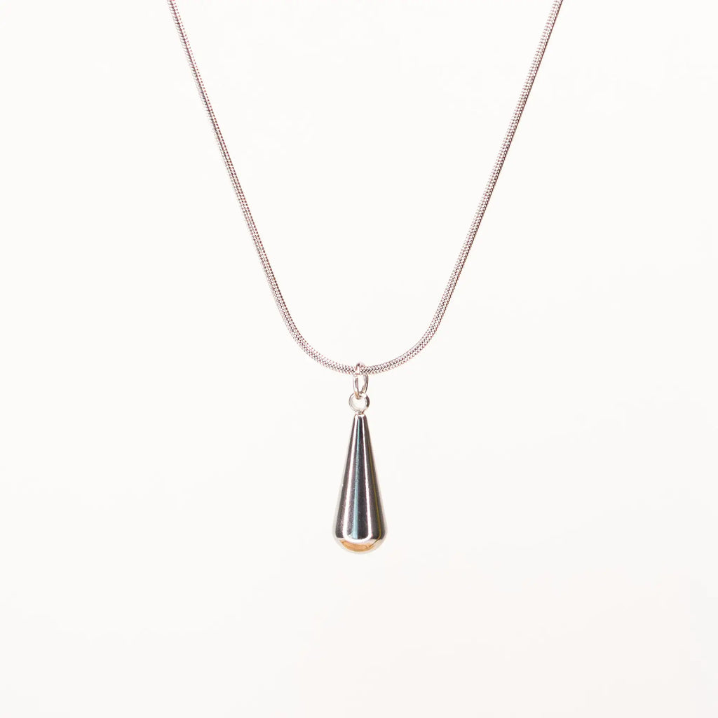 Celeste Teardrop Set silver necklace stainless steel — Tamola Jewellery