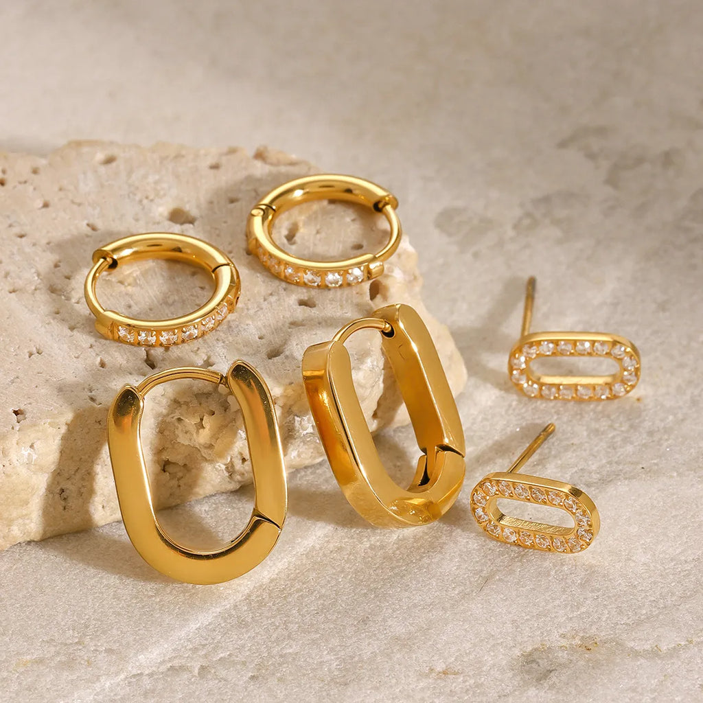 Gold Hoop Earring Set Eila gold mini hoops detail — Tamola Jewellery