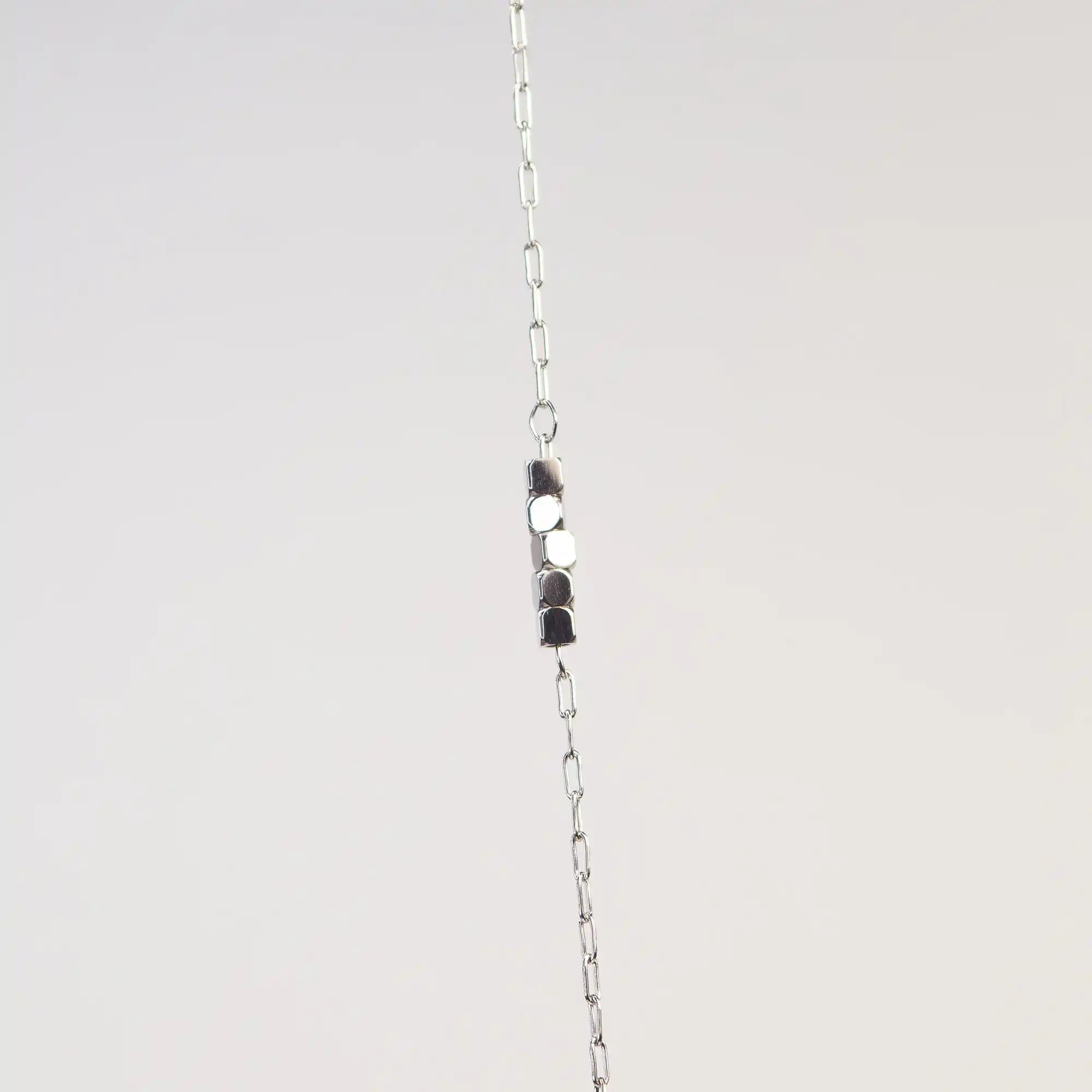 Luma Cube Chain Necklace silver stainless steel — Tamola Jewellery