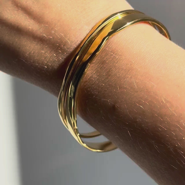 Ivy Twin Wave Cuff Bracelet